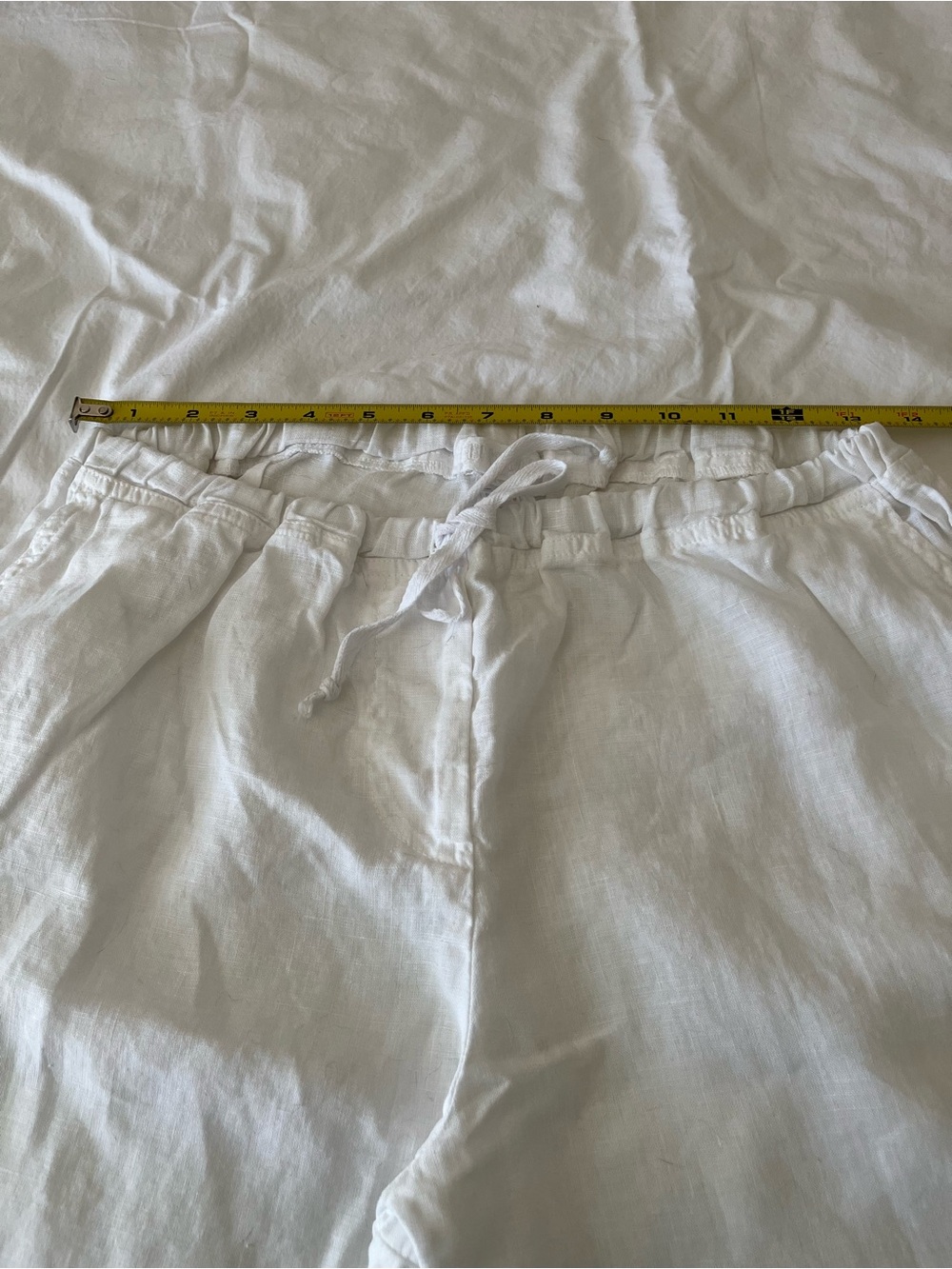 CP SHADES CLASSIC Lightweight White Linen Drawstring Pants - Picture 10 of 12